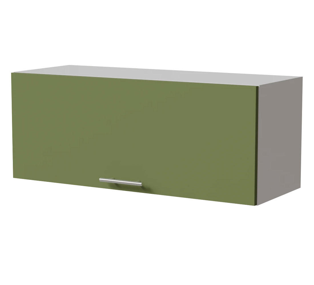 KLAPPHÄNGESCHRANK Brerra W4B/90 Weiß / RAL 6025 farngrün Matt 90 / 32,5 / 36cm mit Gasdruckdämpfer - Weiß/Grün, Holz/Holzwerkstoff (90/36/32.5cm) - Feldmann-Wohnen