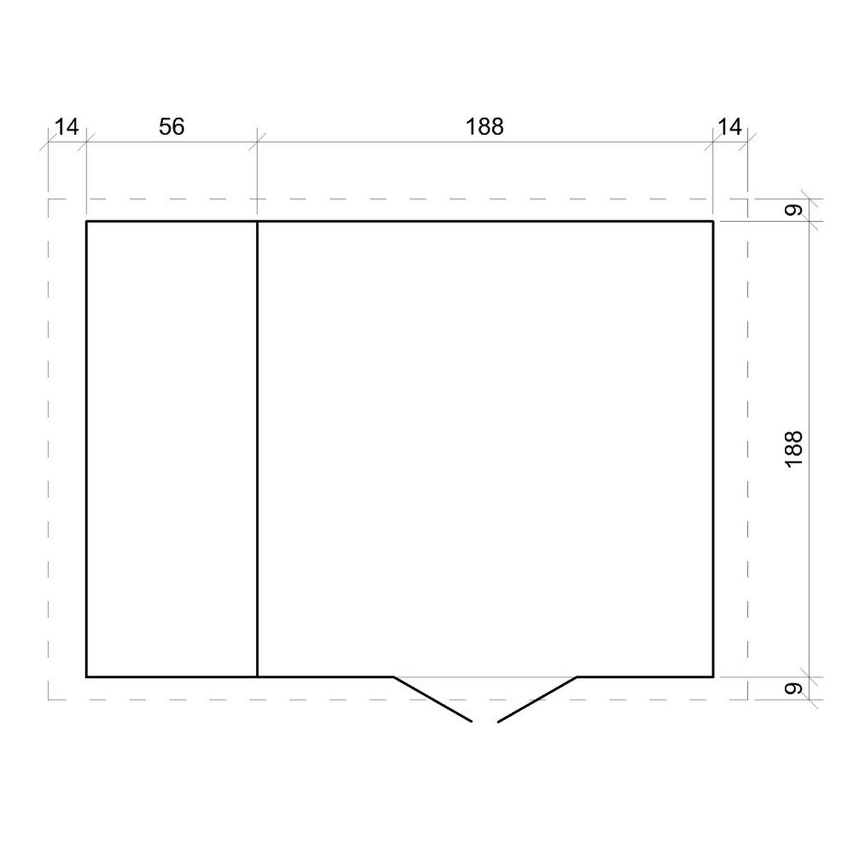 HOLZHAUS GARTENHAUS mit Brennholzschuppen -Hochwertige abschließbare Tür - 3,53 + 0,97 m2 - M386F - Beige, Holz (272/218/206cm) - Timbela