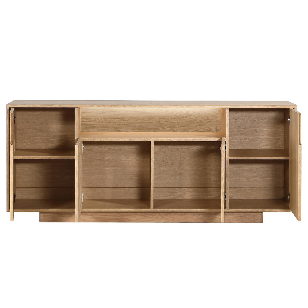 SIDEBOARD - Eiche teilmassiv - Eiche - Braun, Eichenholz/Holz (180/75/40cm) - home24