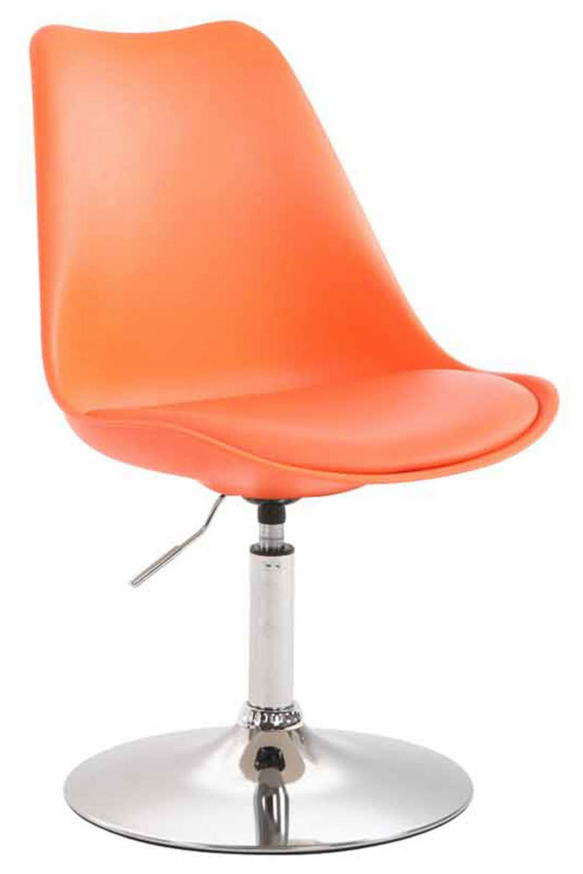 DREHSTUHL 4er Set Kunststoff orange - Chromfarben/Orange, Kunststoff/Metall (48/76/57cm) - CLP