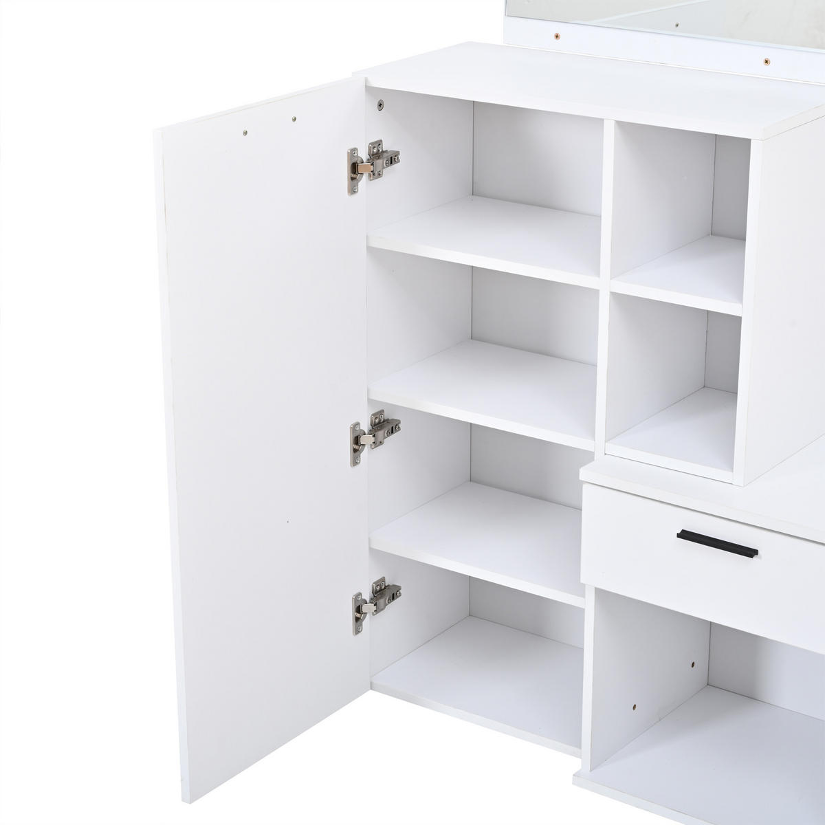 KOMPAKTGARDEROBE Spiegel Schuhschrank 2 Schubladen Weiß - Weiß, Holzwerkstoff (120/175.5/35cm) - FLIEKS