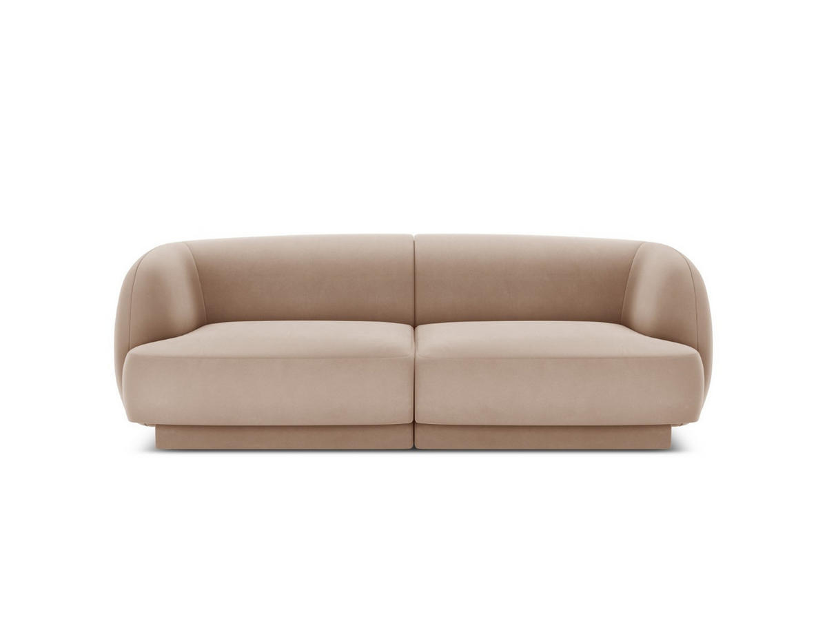 SOFA Miley aus Samt cappuccino 2 Sitzplätze - Cappuccino, Textil (90/70/180cm) - Micadoni