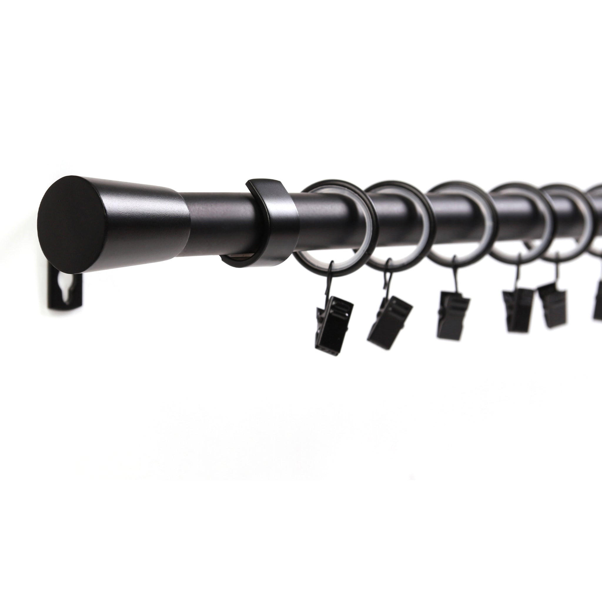 GARDINENSTANGE 1-lauf Kegel - Schwarz, Metall (320cm) - Deco-Raum