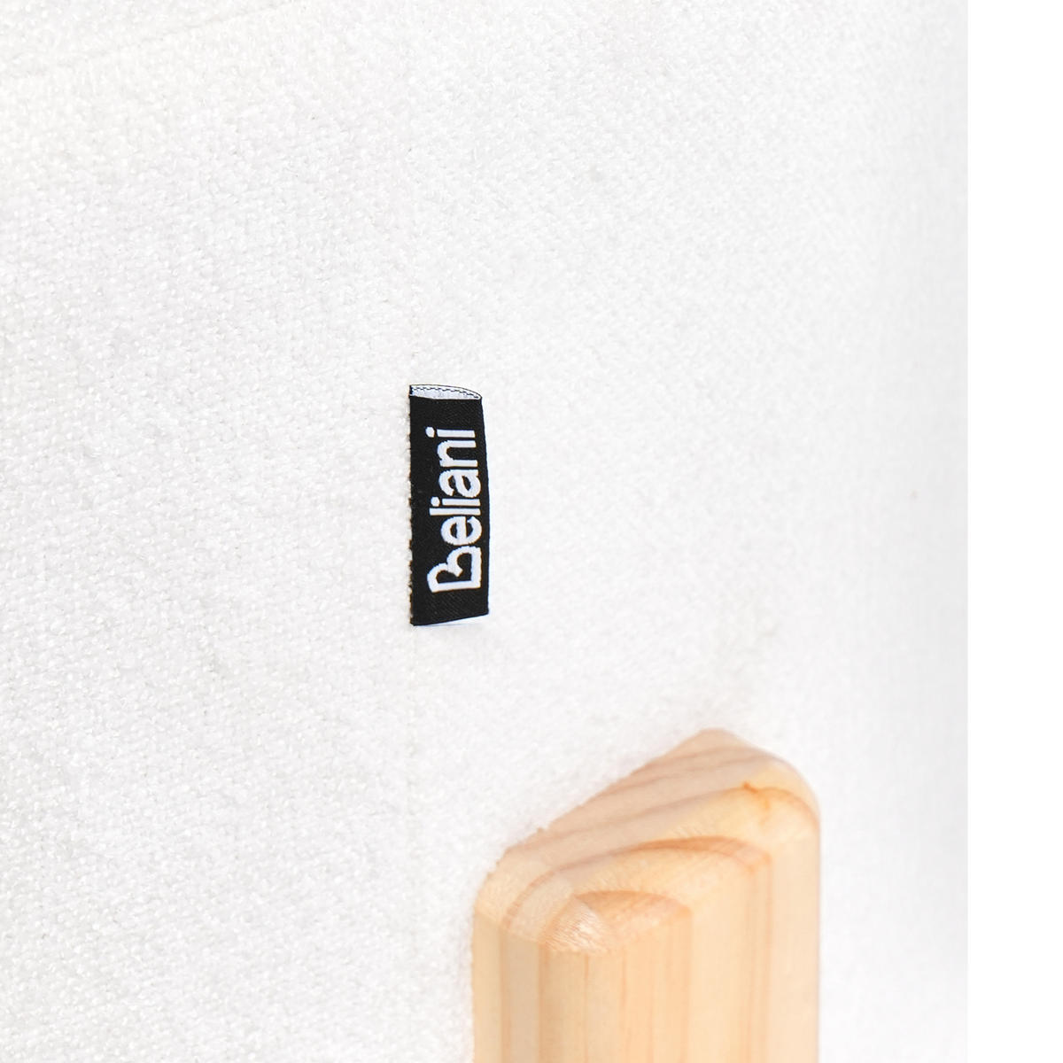 POUF Cremeweiß Terry - Weiß/Braun, Textil (53/43/53cm) - Beliani