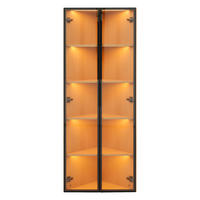 VITRINE DE-37967 62/35/160 cm mit Eichenoptik und LED Eiche - Eichefarben, Holzwerkstoff (62/160/35cm) - ComfortXL