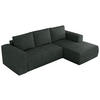 ECKSOFA TRENTINO L Dunkelgrau Stukture - Rechts - Dunkelgrau/Schwarz, Textil (164/266cm) - MKS