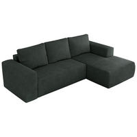 ECKSOFA TRENTINO L Dunkelgrau Stukture - Rechts - Dunkelgrau/Schwarz, Textil (164/266cm) - MKS
