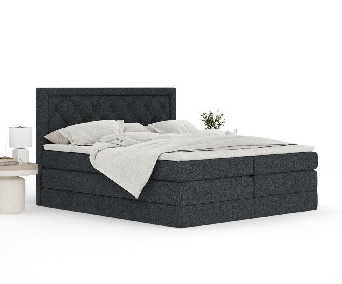 BOXSPRINGBETT Aurelia Schwarz 200/200 cm - Schwarz, Holz/Holzwerkstoff (200/200cm) - Maison de Reve