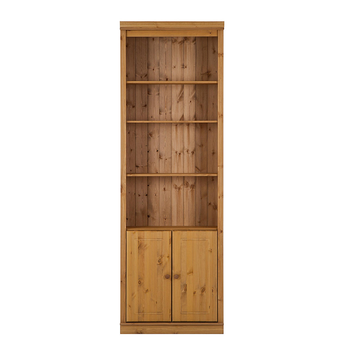 REGAL mit Türen - Kiefer massiv - Kieferfarben, Holz (74/223/37cm) - home24