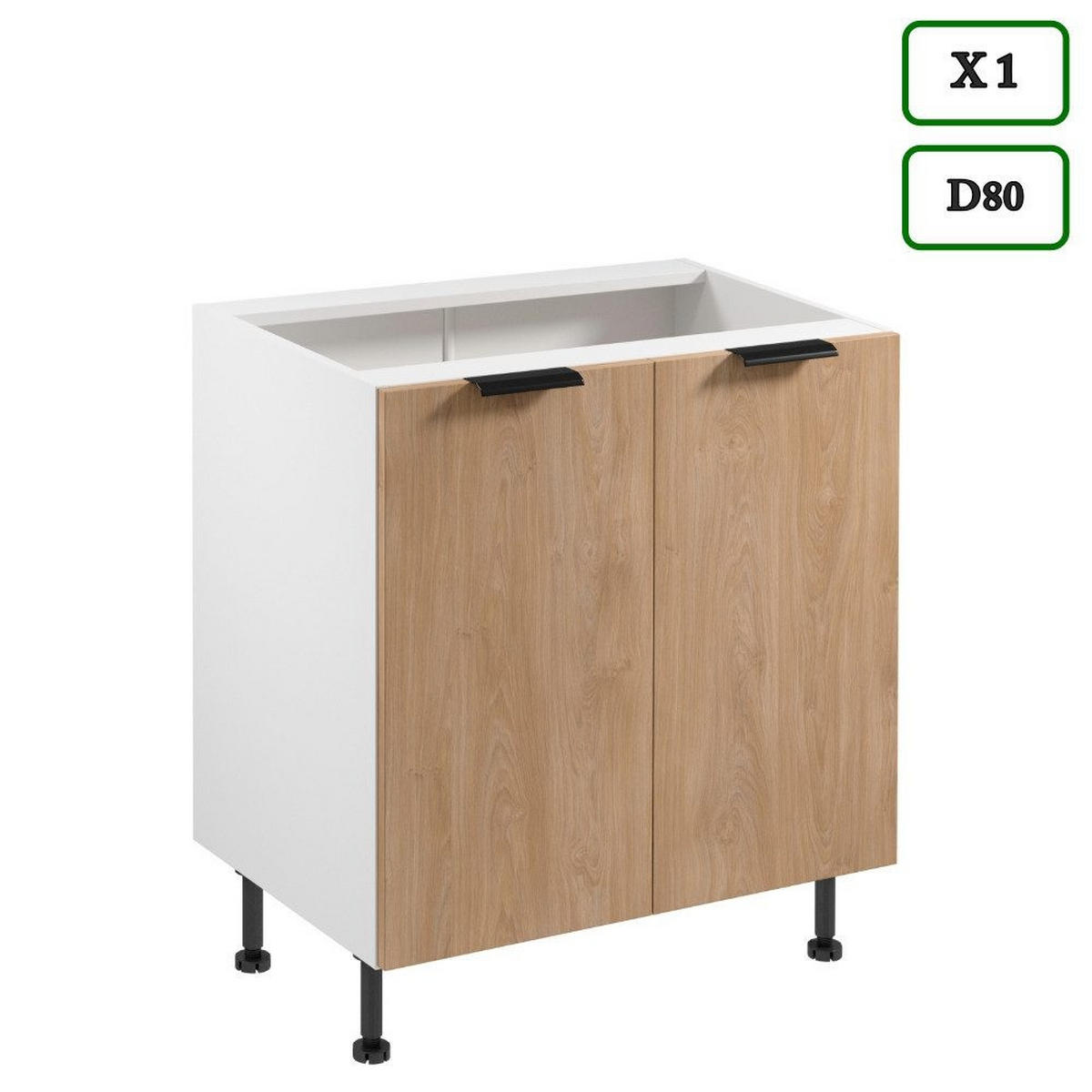 KÜCHENZEILE 400 cm –Sorento K73-M400 - in Sonoma Eiche / Weiß - Schwarz/Weiß, Holz/Metall (400/247/58cm)