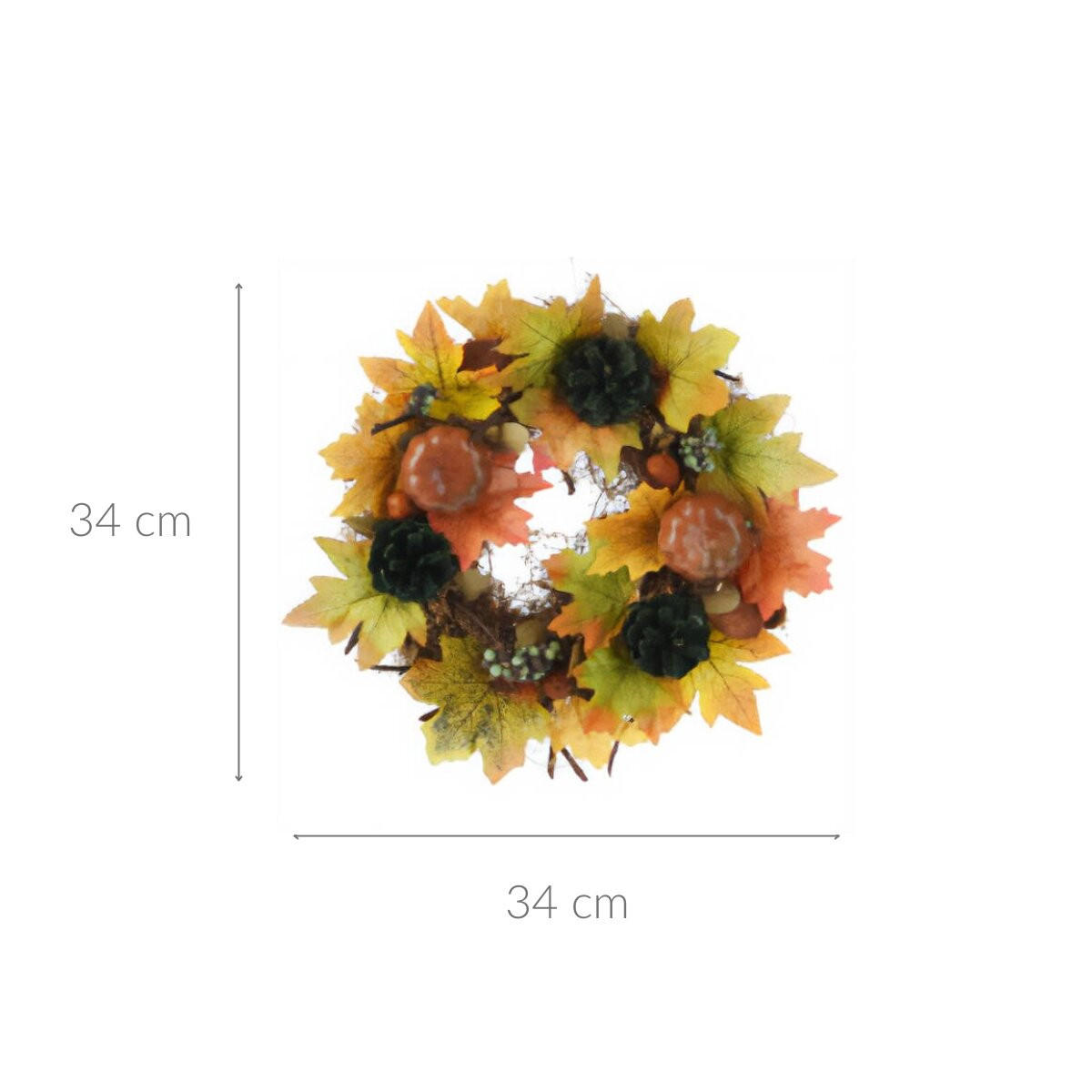 HERBSTKRANZ Dekoration Ø 34 cm - Multicolor, Kunststoff (34/8.5/34cm) - Home Styling Collection