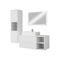 BADMÖBEL-SET Kertos Rillen II - Weiß, Holzwerkstoff (100/57/45cm) - MIRJAN24