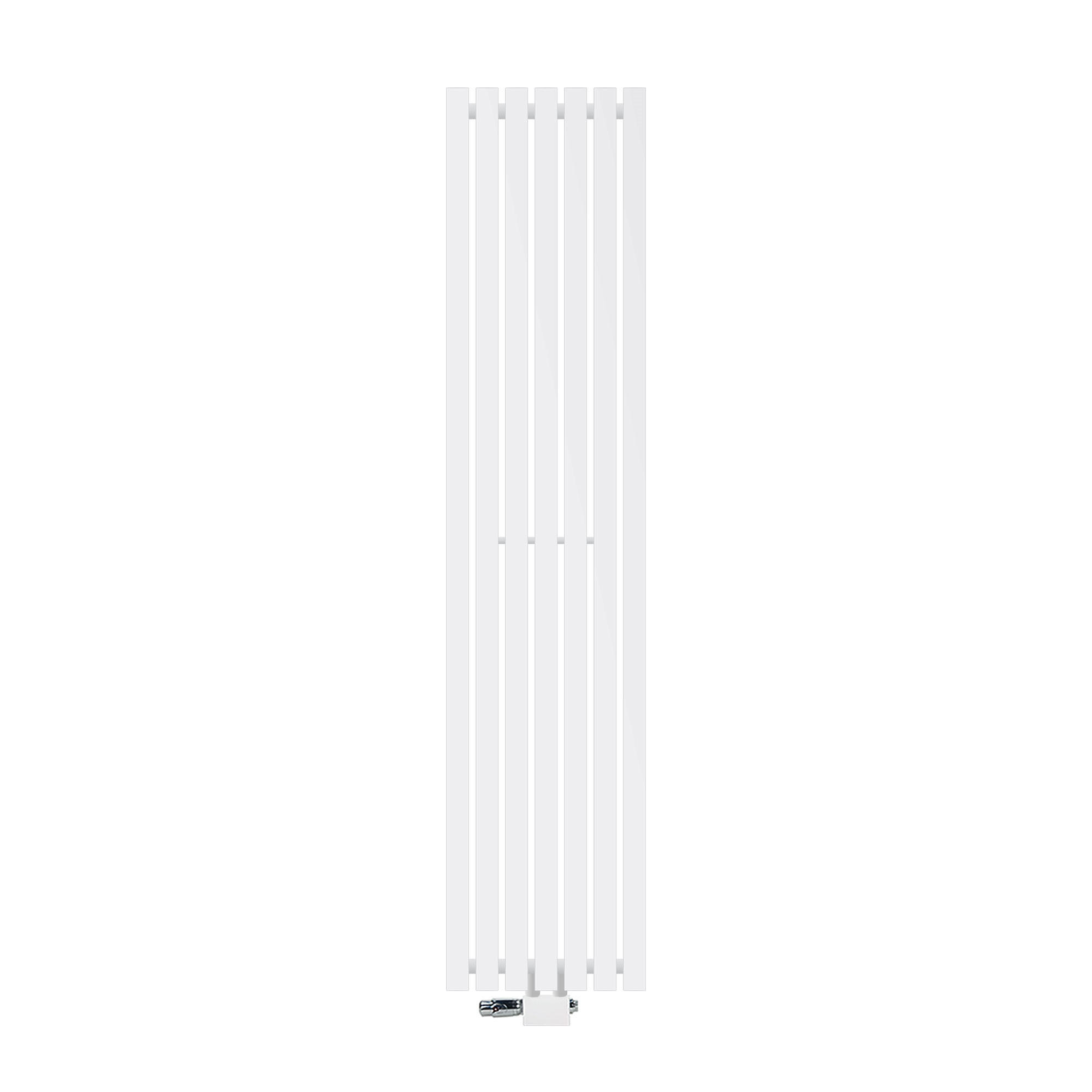 BADHEIZKÖRPER Stella 370x1600 mm Weiß mit Ventil Universal - Weiß, Metall (37/160/5cm) - LuxeBath