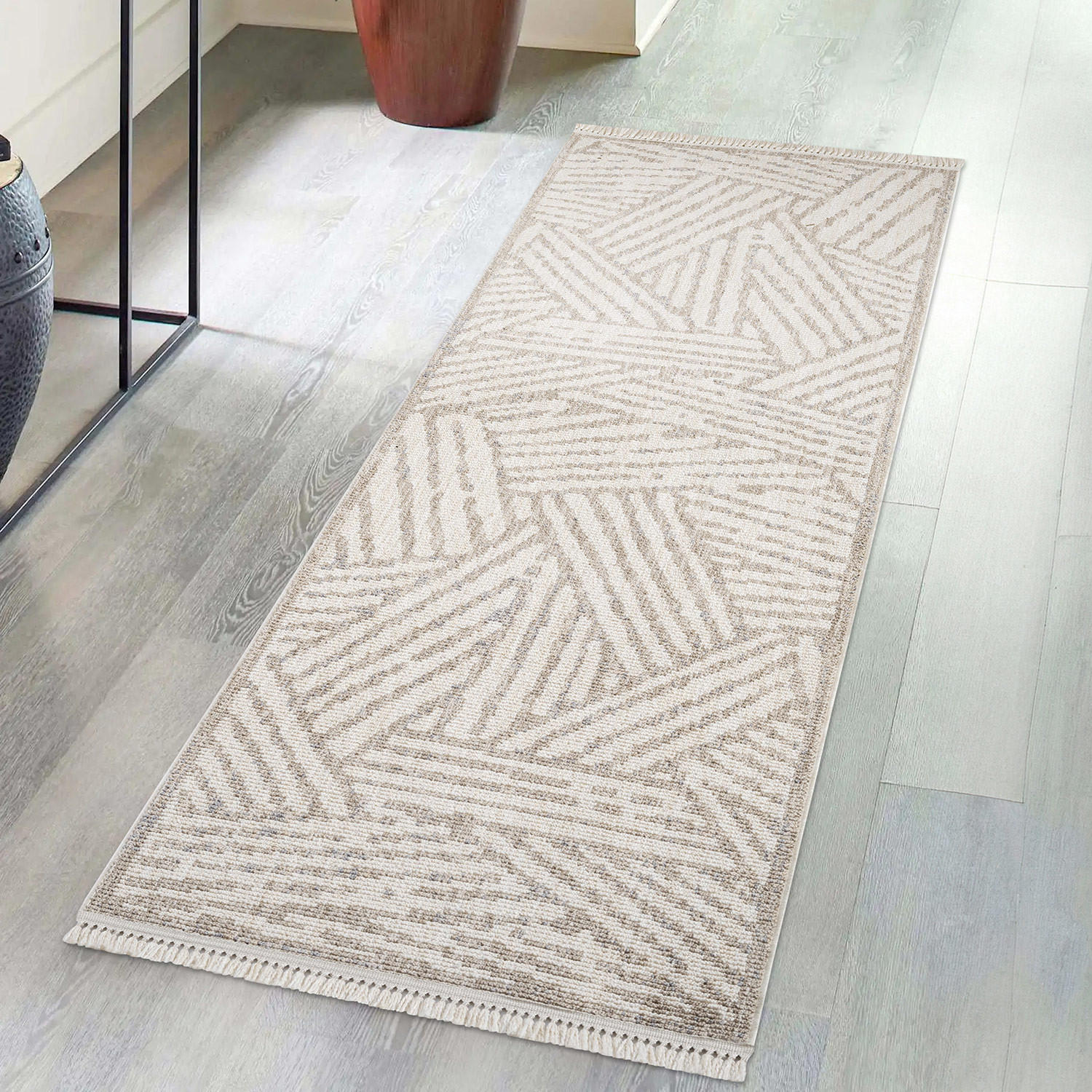 KURZFLOR-TEPPICH Clasico 9161 Beige 80x300 cm - Beige, Textil (80/300cm) - carpet city