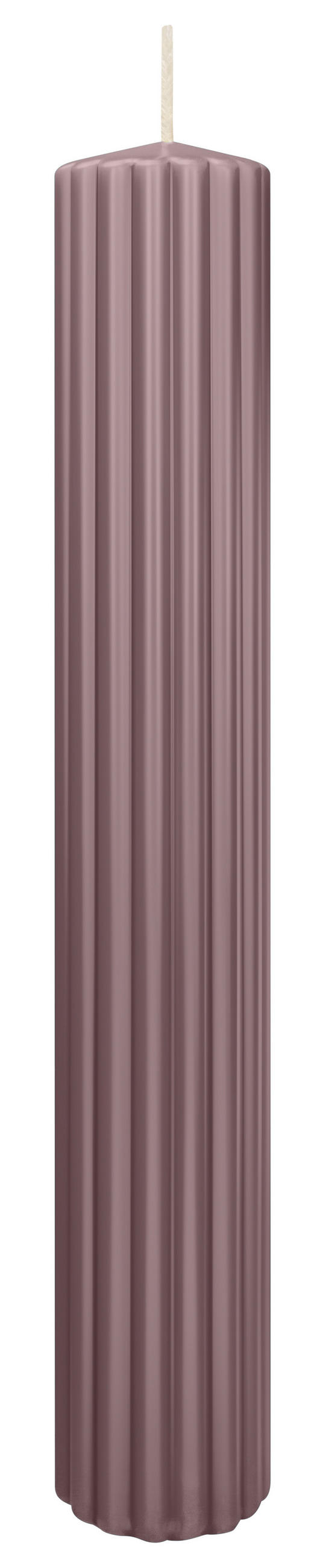RILLEN KERZEN Mauve 300 x Ø 45 mm, 4 Stück - Mauve, Paraffin (8/15/15cm) - Wiedemann Kerzen
