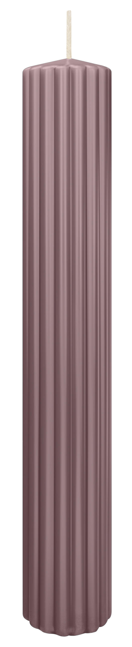 RILLEN KERZEN Mauve 300 x Ø 45 mm, 4 Stück - Mauve, Paraffin (8/15/15cm) - Wiedemann Kerzen