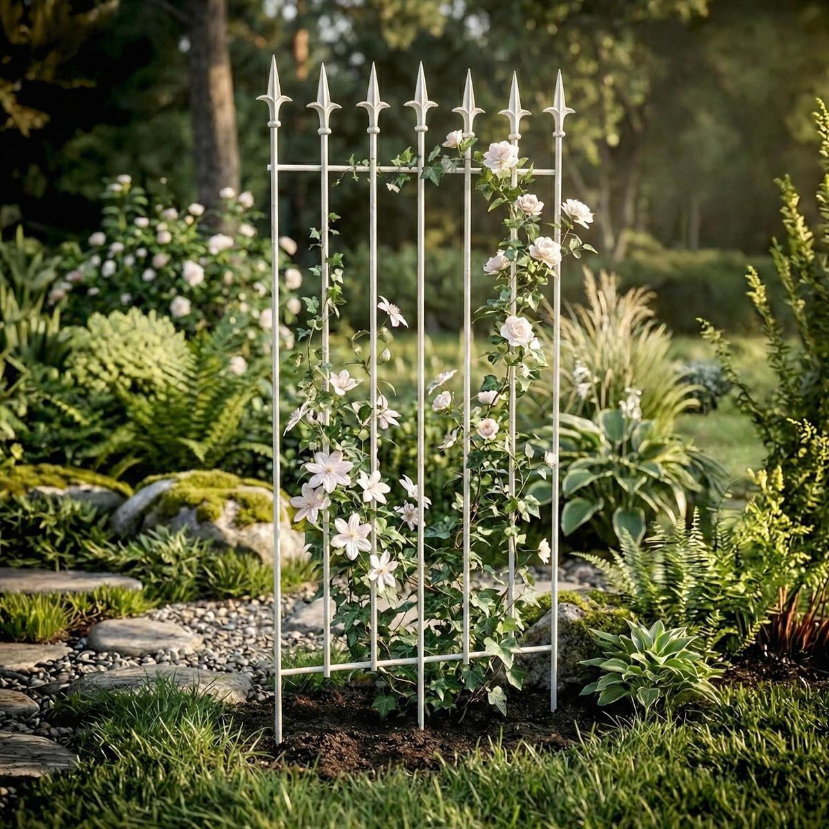 RANKGITTER Metall Weiß - Weiß, Metall (50/100/0.7cm) - CLP