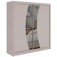 SCHWEBETÜRENSCHRANK mit Schubladen 200 - VERONA - Kaschmir mit Spiegel - Kaschmir/Alufarben, Holzwerkstoff/Metall (200/216/61cm) - MKS