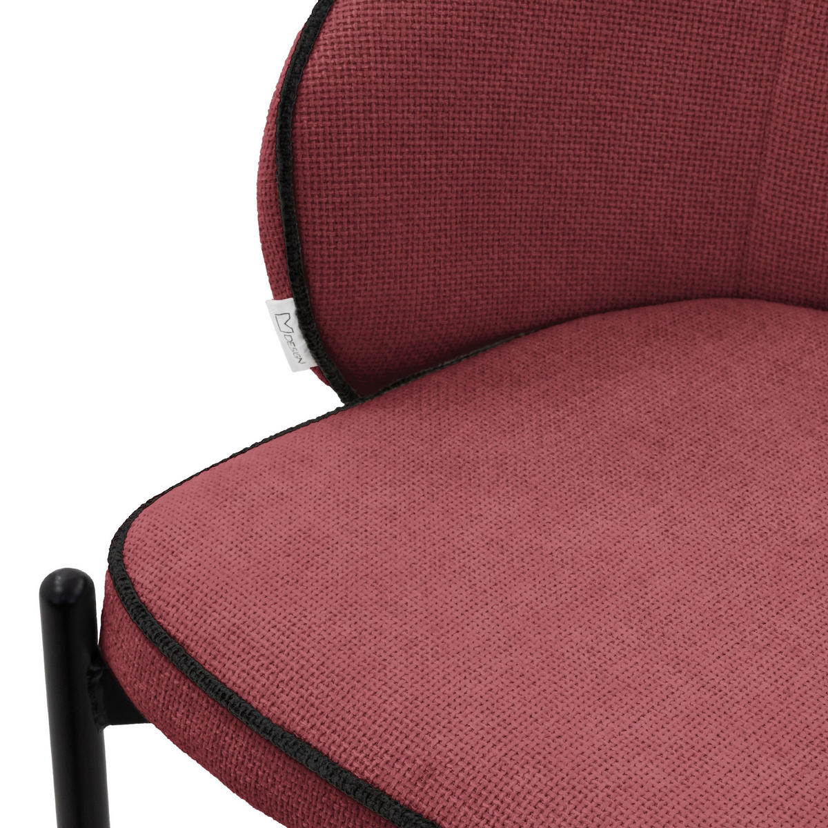 ESSZIMMERSTÜHLE 2er Set Rot - Rot/Schwarz, Textil/Metall (60/75/59cm) - ML-DESIGN