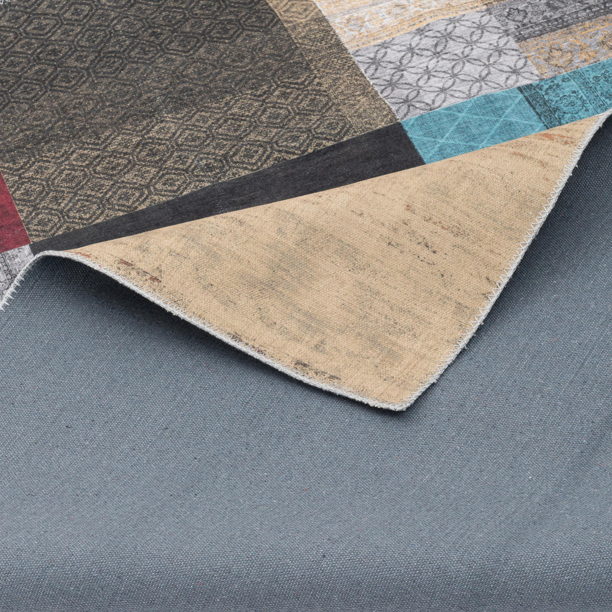 VINTAGE DESIGNERTEPPICH FINESSE PATCHWORK - Multicolor, Textil (200/290cm) - Pergamon