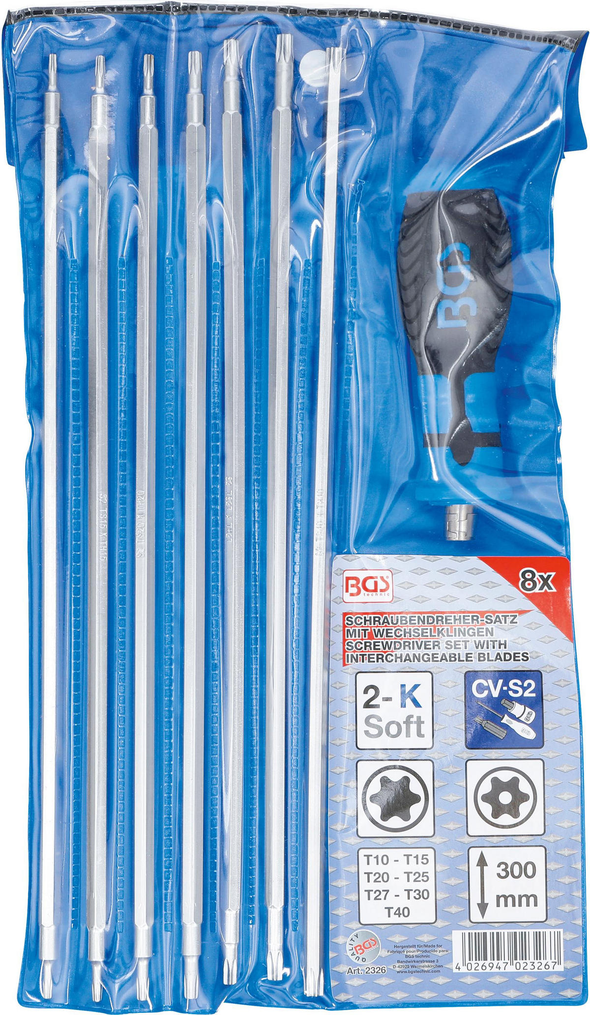 SCHRAUBENDREHER-SATZ MIT WECHSELKLINGEN | T-PROFIL (FÜR TORX) / - Multicolor, Kunststoff/Metall (1/1cm) - BGS technic