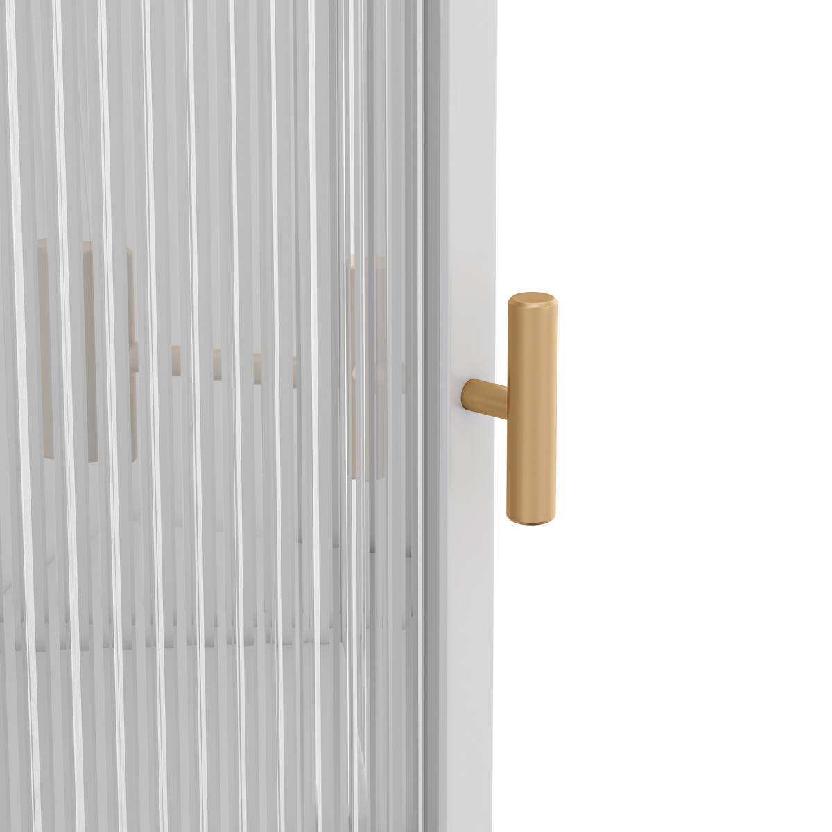 BAD-ECKSCHRANK Weiß, Glastür & 3 Ablagen, 56 x 42,5 x 110 cm - Weiß, Metall (56/110/42.5cm) - Urban Meuble