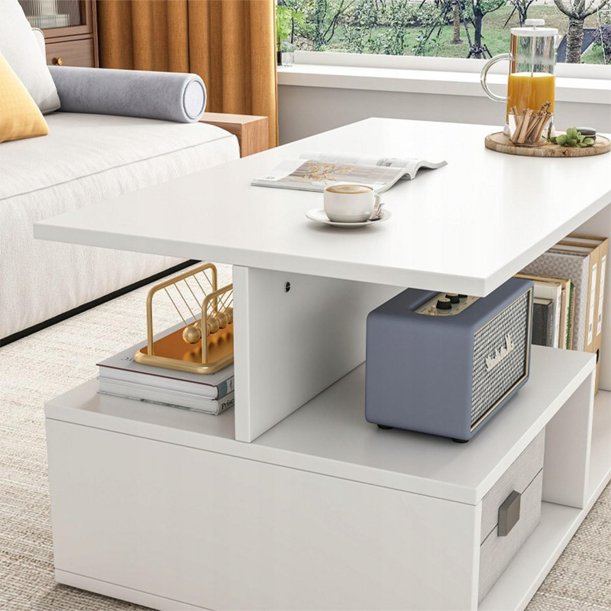 COUCHTISCH, weiß 90/43/51 cm - Weiß, Holzwerkstoff (43/90/51cm)