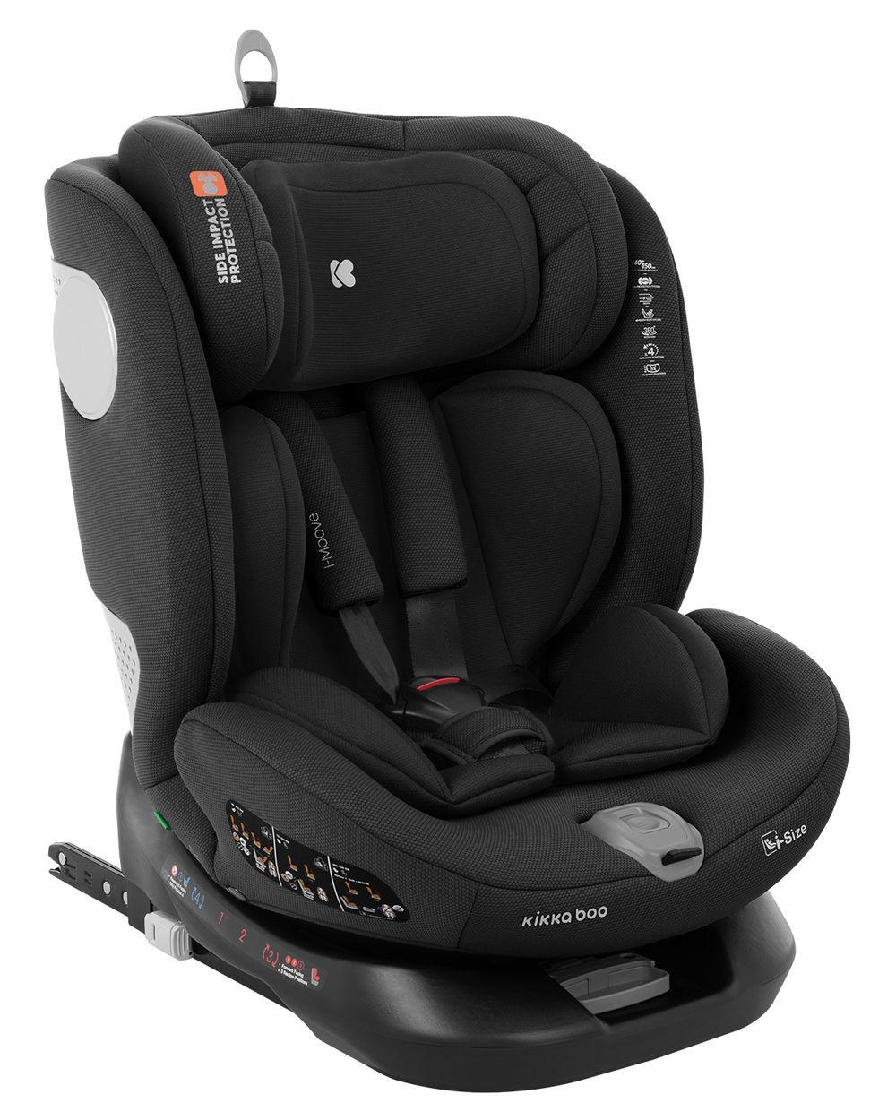 KINDERSITZ i-Moove i-Size schwarz (40-150cm) Isofix 360-Grad-Drehung Kopfstütze - Schwarz, Kunststoff (45/59/49cm) - Kikka boo