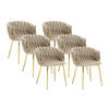 SET mit 6 Stühlen aus Samt & goldenem Metall - Beige - ELEGANO - Beige, Textil (57/74/59cm) - Vente-Unique