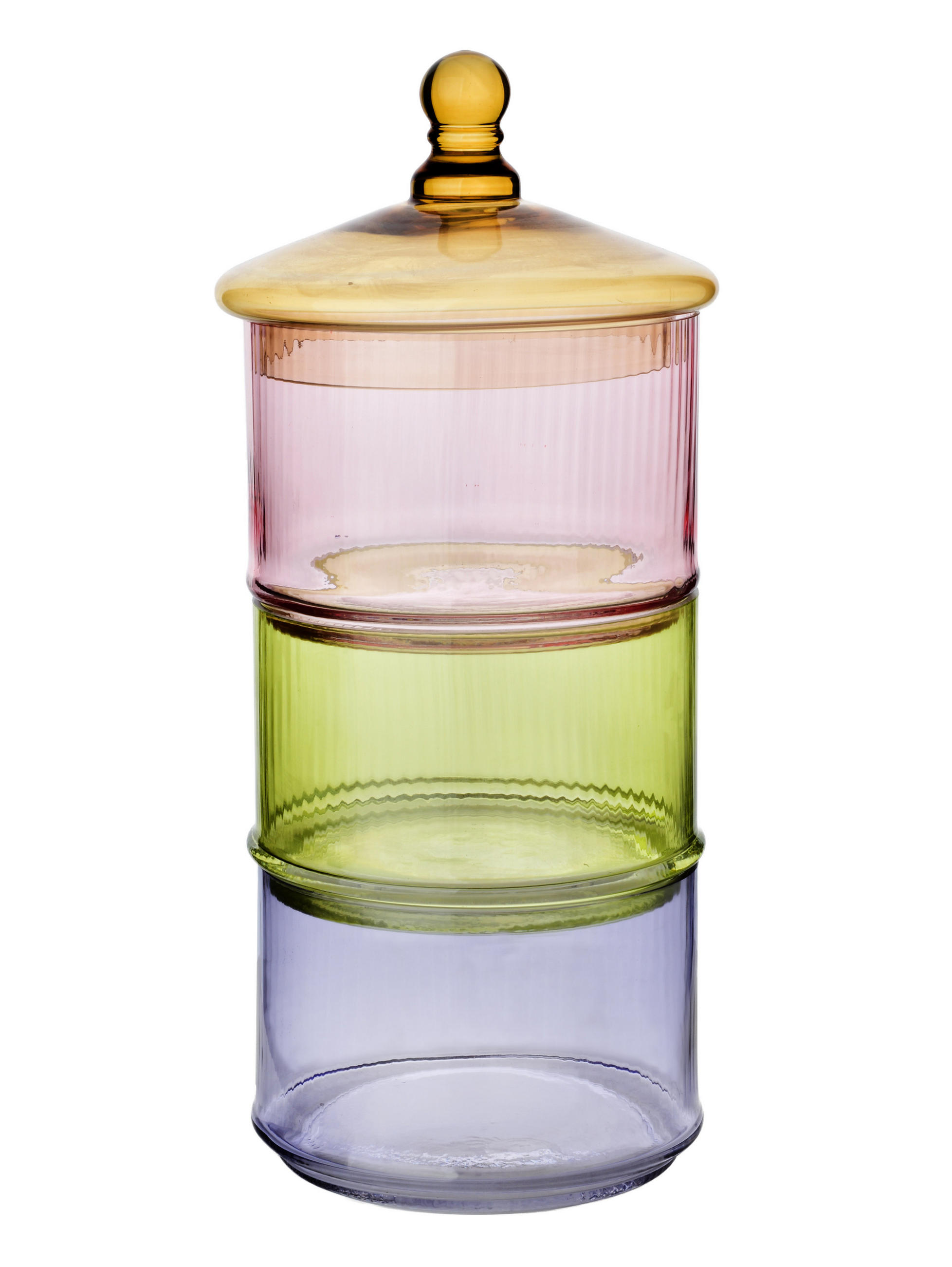 BEHÄLTER Arisa multicolor 18/18/41 cm Glas - Multicolor, Glas (19/42/19cm) - Mondex