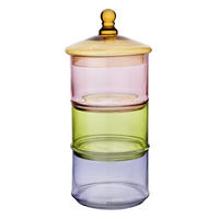 BEHÄLTER Arisa multicolor 18/18/41 cm Glas - Multicolor, Glas (19/42/19cm) - Mondex