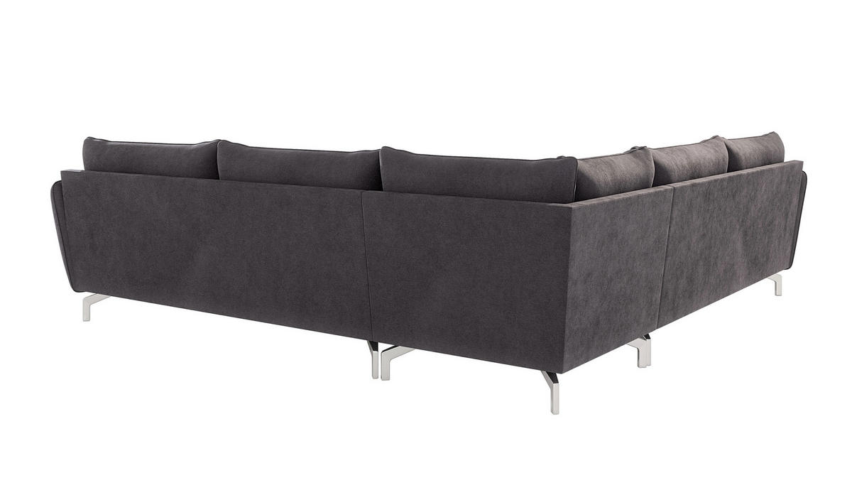 ECKSOFA Elou Graphit Microfaser - Chromfarben/Graphitfarben, Holz/Textil (276/276cm) - S-Style Möbel