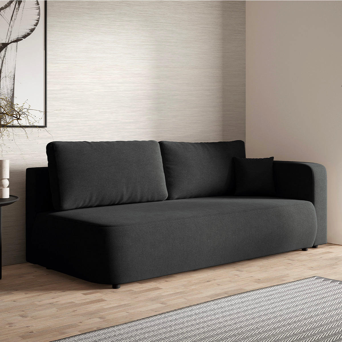 SOFA Antonio 3 Sitzplätze Schwarz - Schwarz, Holz (228/82/106cm) - Petits-meubles