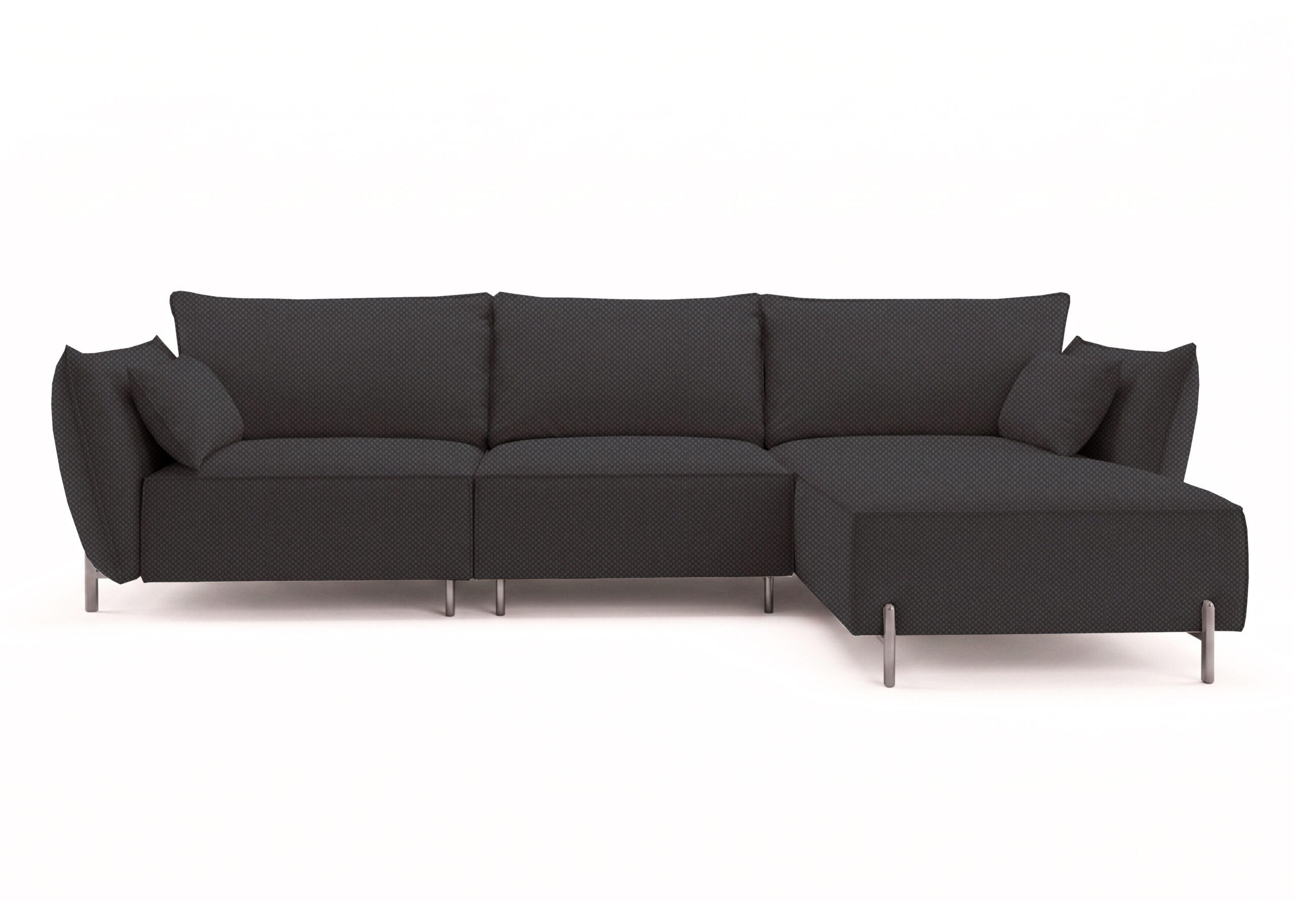 GARTENECKSOFA für Terrasse und Garten, Stoff Sunlight, Graphit, Rechts, SUNMEE - Dunkelgrau, Holz (238/90/165cm) - Kaiser Möbel