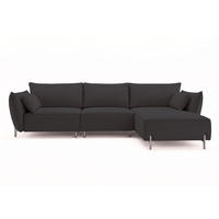 GARTENECKSOFA für Terrasse und Garten, Stoff Sunlight, Graphit, Rechts, SUNMEE - Dunkelgrau, Holz (238/90/165cm) - Kaiser Möbel