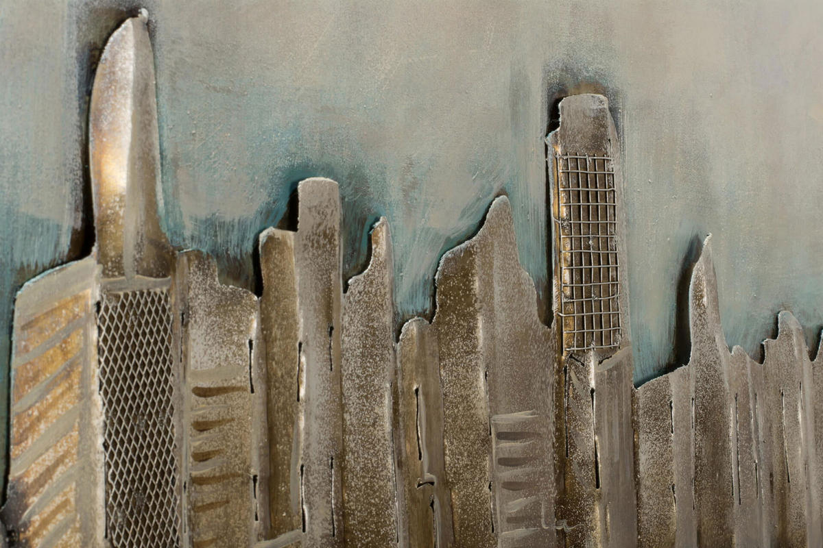METALLBILD Weiß 150/50 cm - Weiß, Metall (6.4/50cm) - KUNSTLOFT