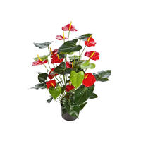 KUNSTPFLANZE Künstliche Flamingoblume - Caspar 78 cm - Rot, Kunststoff (78cm) - aplanta