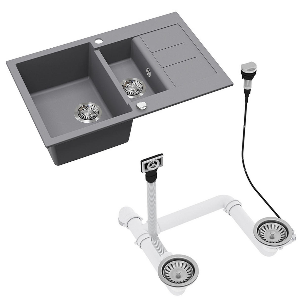 UMYVADLO Seattle Šedá - šedá, keramika (80/20/50cm) - Bergstroem