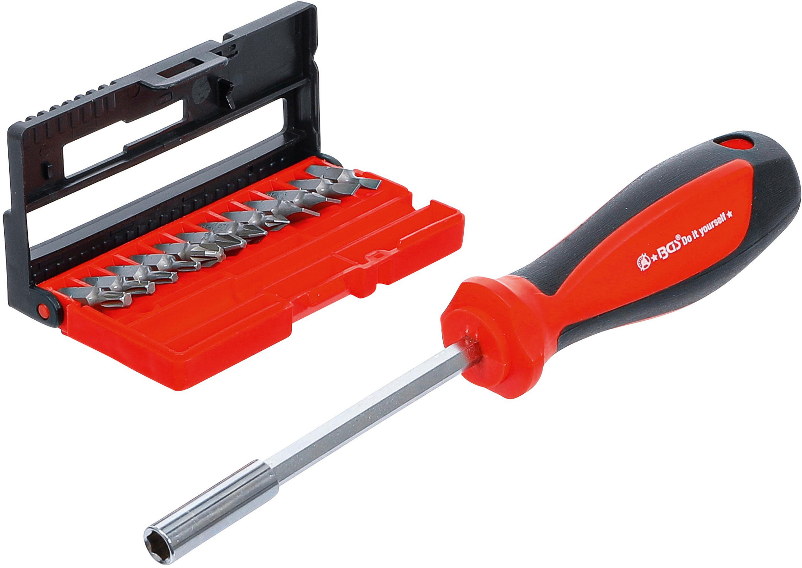 SCHRAUBENDREHER-BIT-SATZ | 13-TLG. - Multicolor, Kunststoff/Metall (1/1cm) - BGS technic