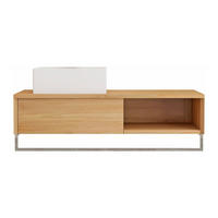 EINZELWASCHTISCH - 105 cm x 50 cm - Holz, Platte - Naturfarben Hell - KUPANG - Naturfarben, Holz (105/32/50cm) - Vente-Unique
