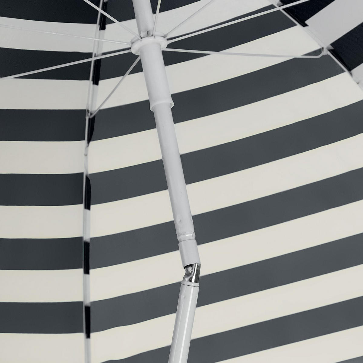 STRANDSCHIRM 200 cm, Höhenverstellbar - Weiß/Dunkelblau, Textil (200/200cm) - Outtec