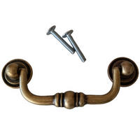 HÄNGEGRIFF BA 80mm Klappgriff Messing brüniert Truhengriff Altmessing Retro - Messingfarben, Metall (0.01/1.5/10.2cm)