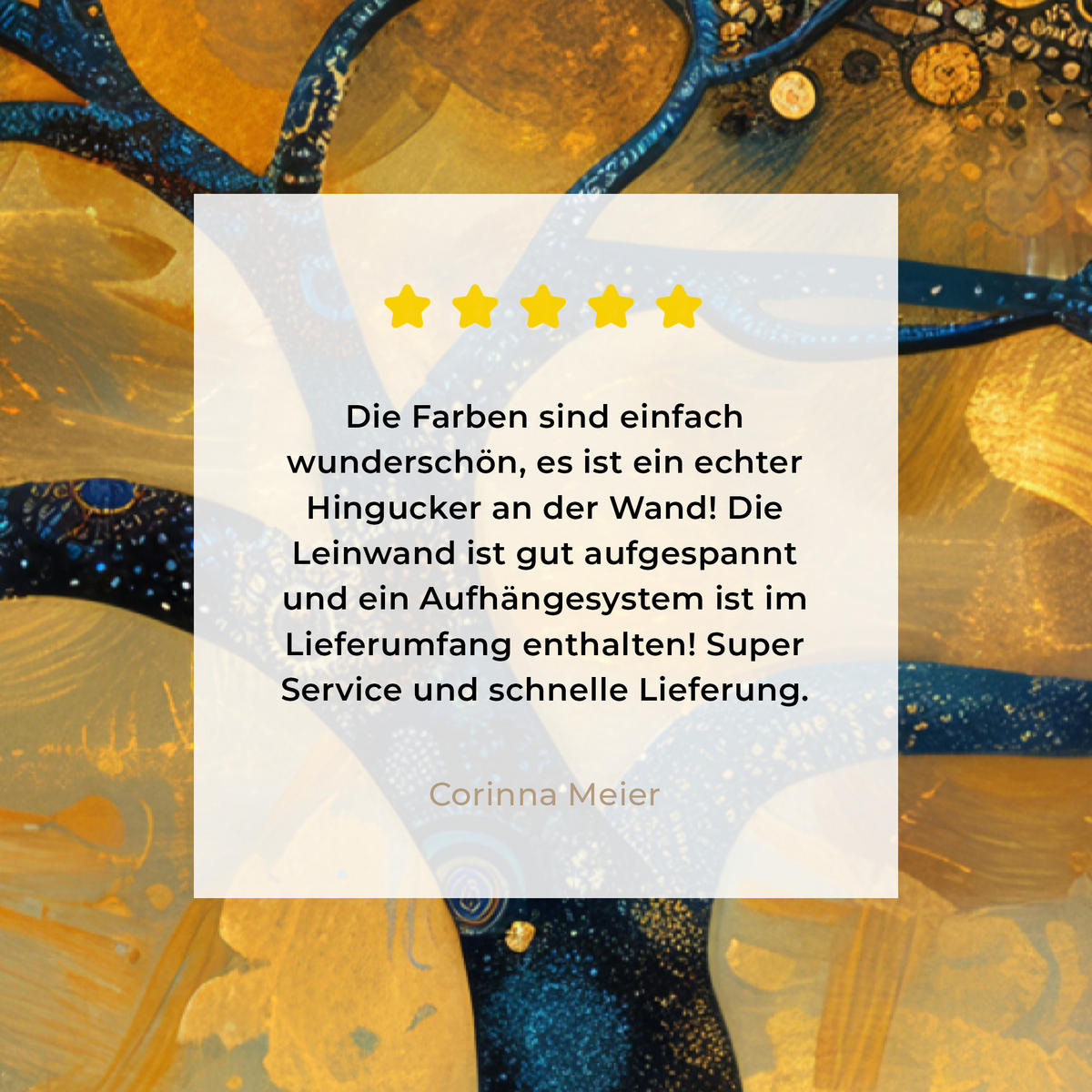 LEINWANDBILD Baum - Mond - Blumen - Gold - Kunst 80x120 cm - Orange, Textil (80/120cm) - MuchoWow