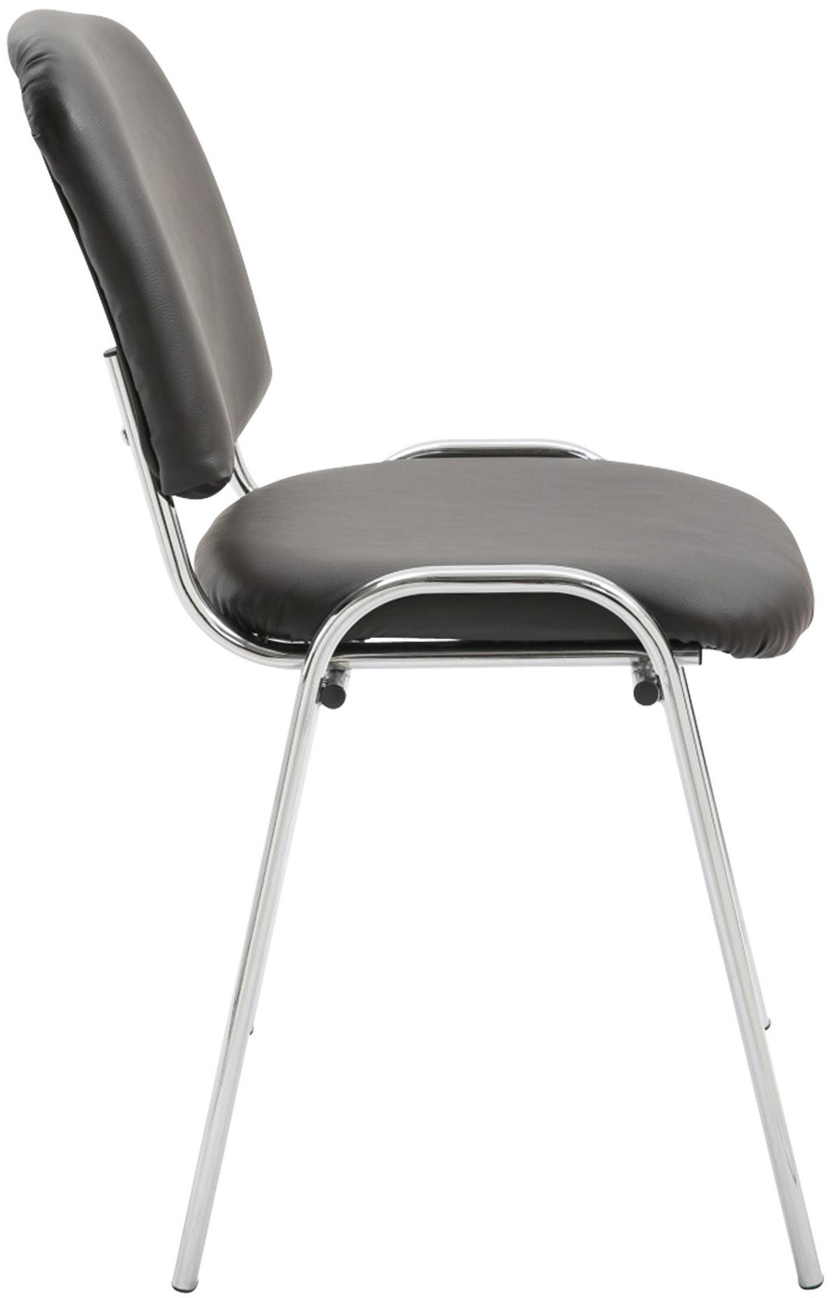 BESUCHERSTUHL Lederlook braun - Chromfarben/Braun, Textil/Metall (54/79/48cm) - CLP