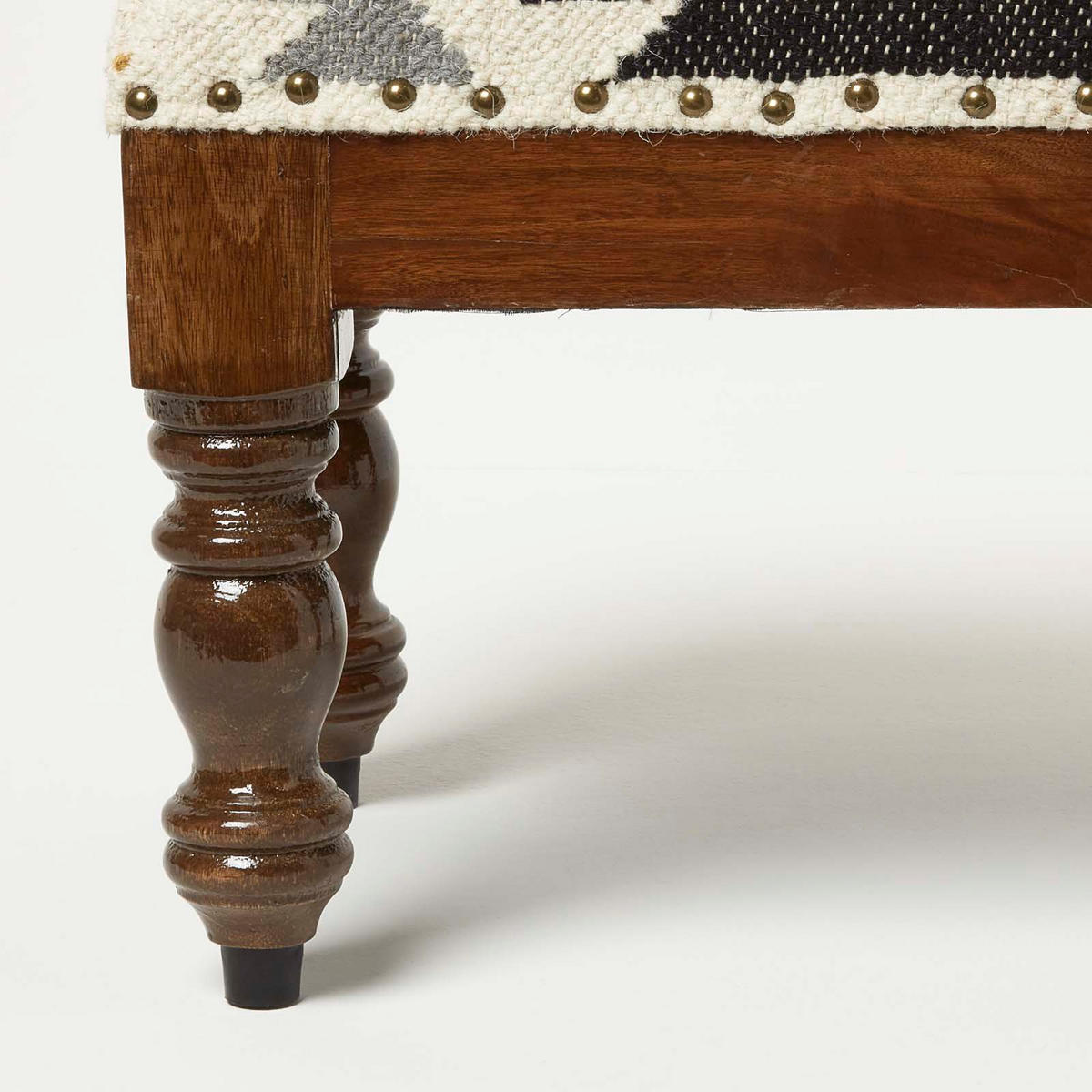 KELIM-HOCKER Agra mit Holzbeinen, Ethno-Muster, 50/40/30 cm - Multicolor, Textil (30/40/50cm) - Homescapes