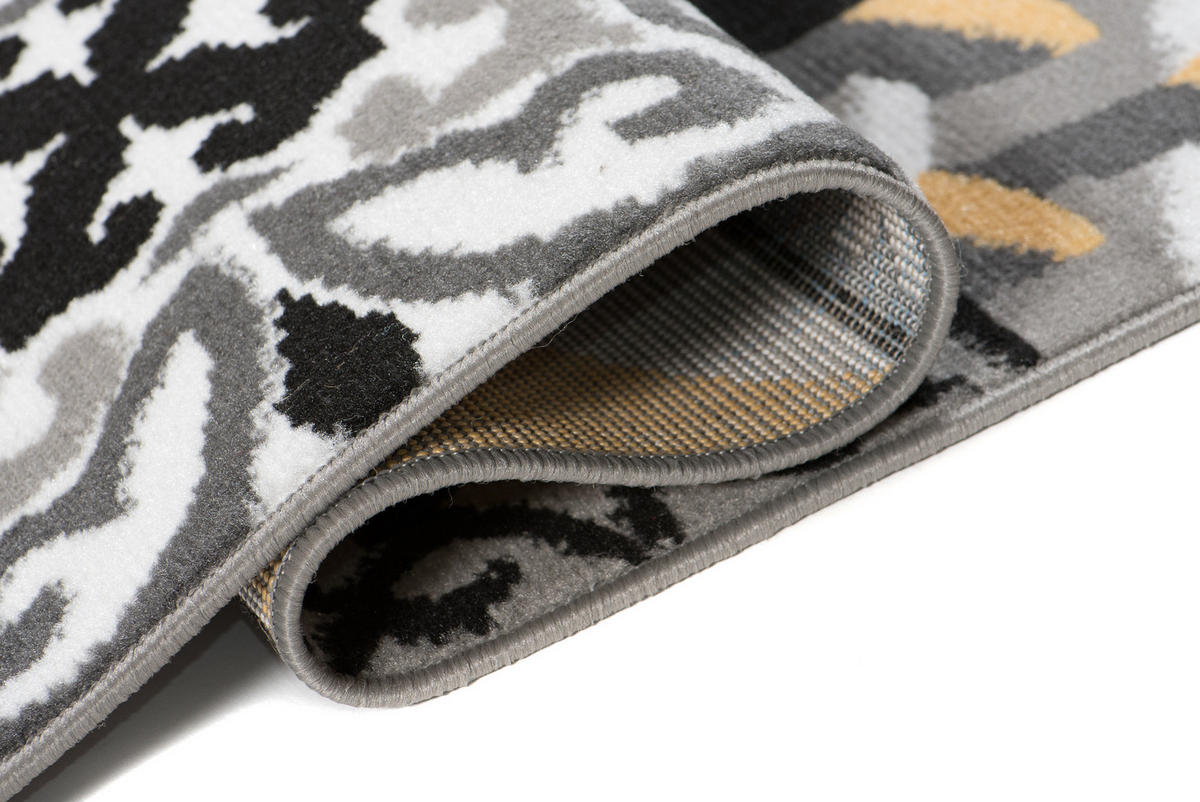 TEPPICH MAYA Gelb Mosaik Karo Floral 180/250 cm - Gelb, Textil (180/250cm) - Tapiso