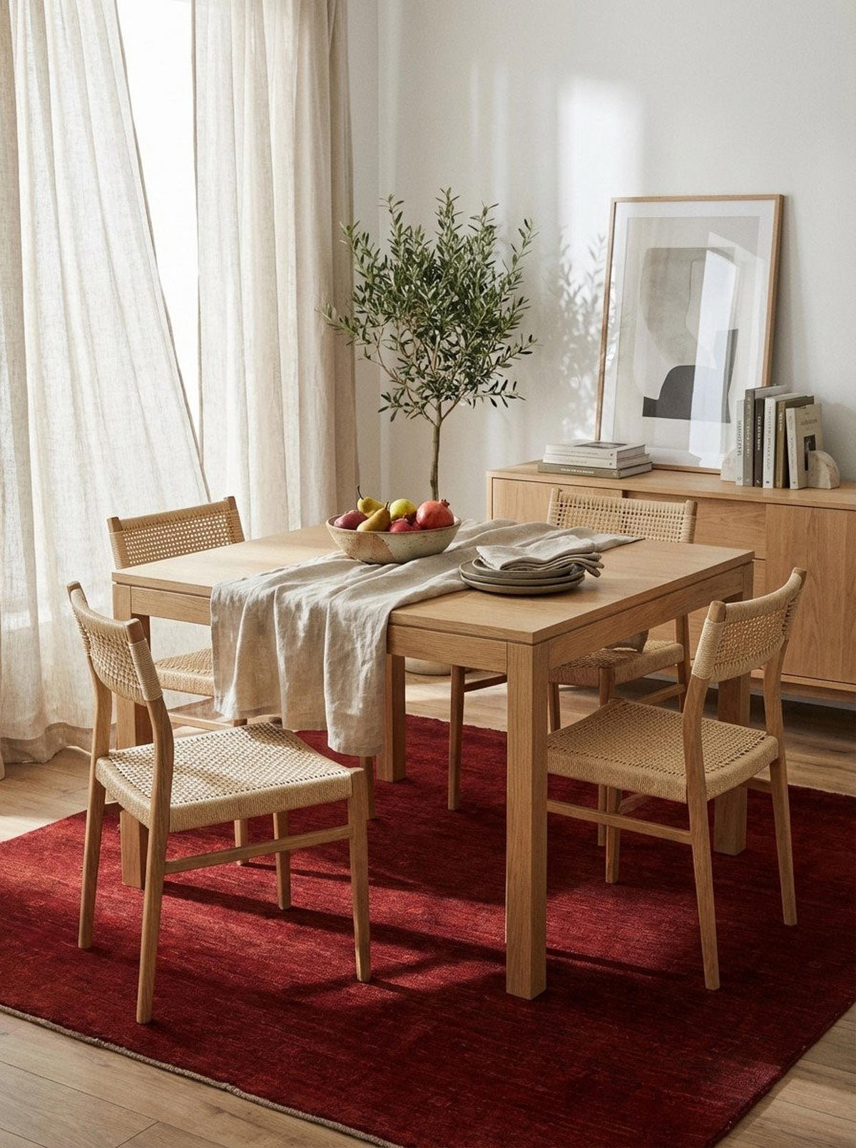 TEPPICH Rizbaf Rot 158/147 cm Schurwolle - Rot, Textil (147/158cm) - Looma