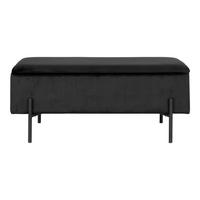 BANK Watford Polyester, Sperrholz Schwarz - Schwarz, Holz (95/43/36.5cm) - tinkaro
