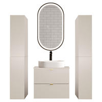 BADMÖBEL-SET 4-TLG. Durango-56 - Beige, Holzwerkstoff (150/200/47cm) - Lomado