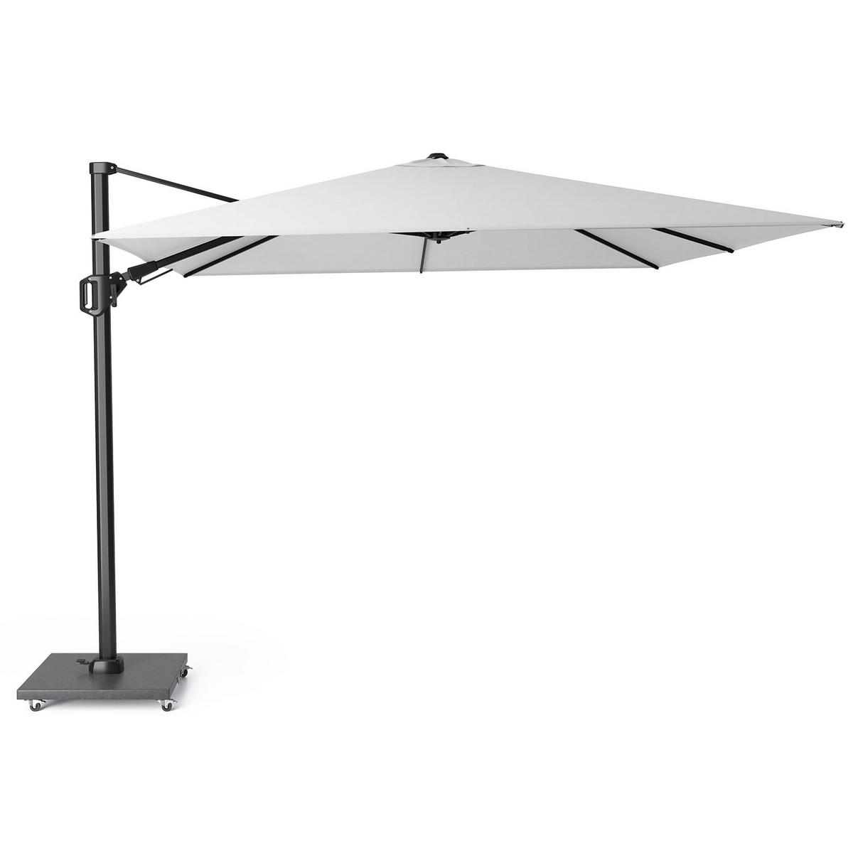 AMPELSCHIRM quadratisch 3 x 3 m Challenger T² Basic 360° kippbar weiss/anthrazit - Weiß, Metall (300/300cm) - Platinum